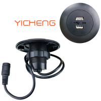 12V DC 3.1A Max Output  Dual Port Socket USB Charger Furniture for Sofa