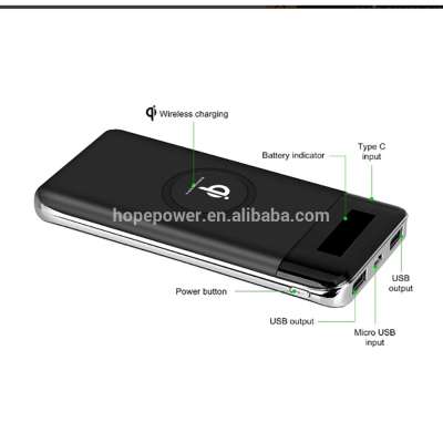 Wireless power bank 3.0 quick charger Mobile phone fast charging Portable powerbank with type c