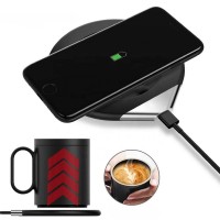 2 in 1 Wireless Charger and Mug Coffee Warmer,18W Fast Charging Pad Best Gift for Coffee Lovers